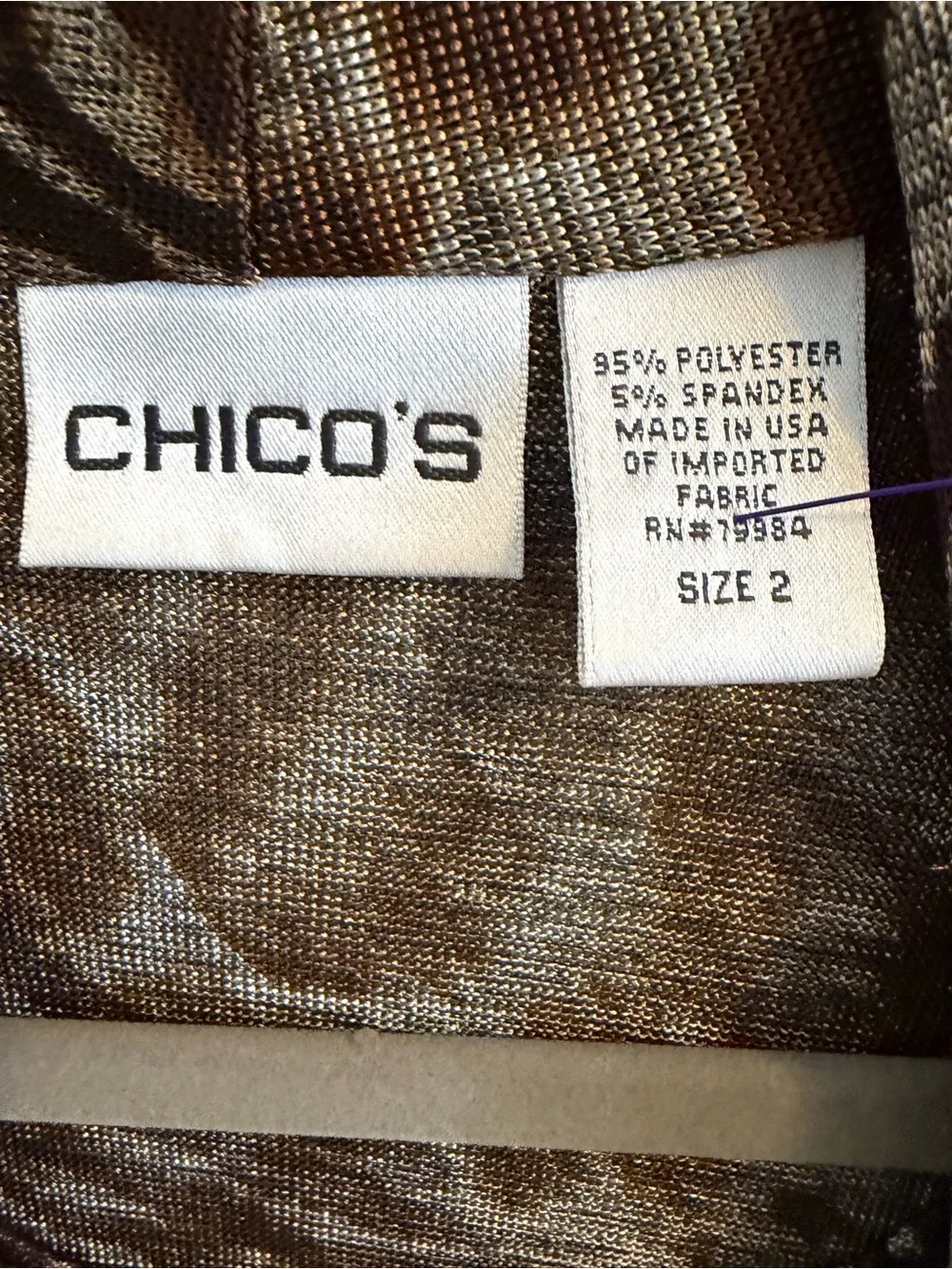 Chico's Girls Metallic Brown Knit Bottoms